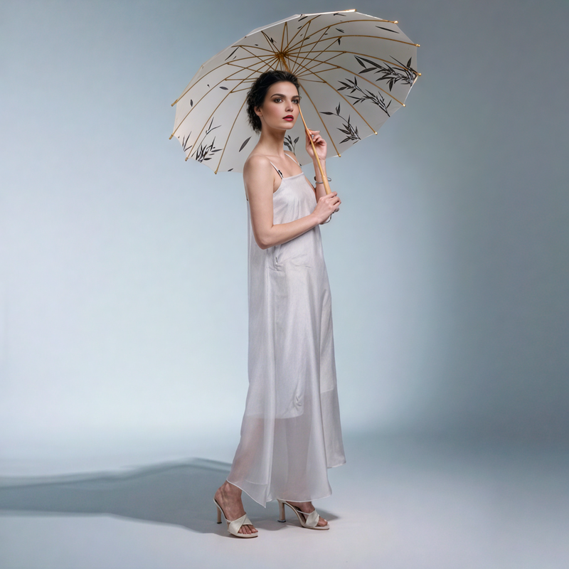 Bamboo Printed Beaded Cami Maxi Dress