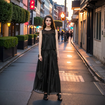 Short Front and Long Back Mesh Top