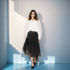 Adjustable Irregular Hem Double Tie-waist Skirt