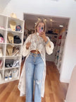 Half Turtleneck Short Front and Long Back Lace See-through Top
