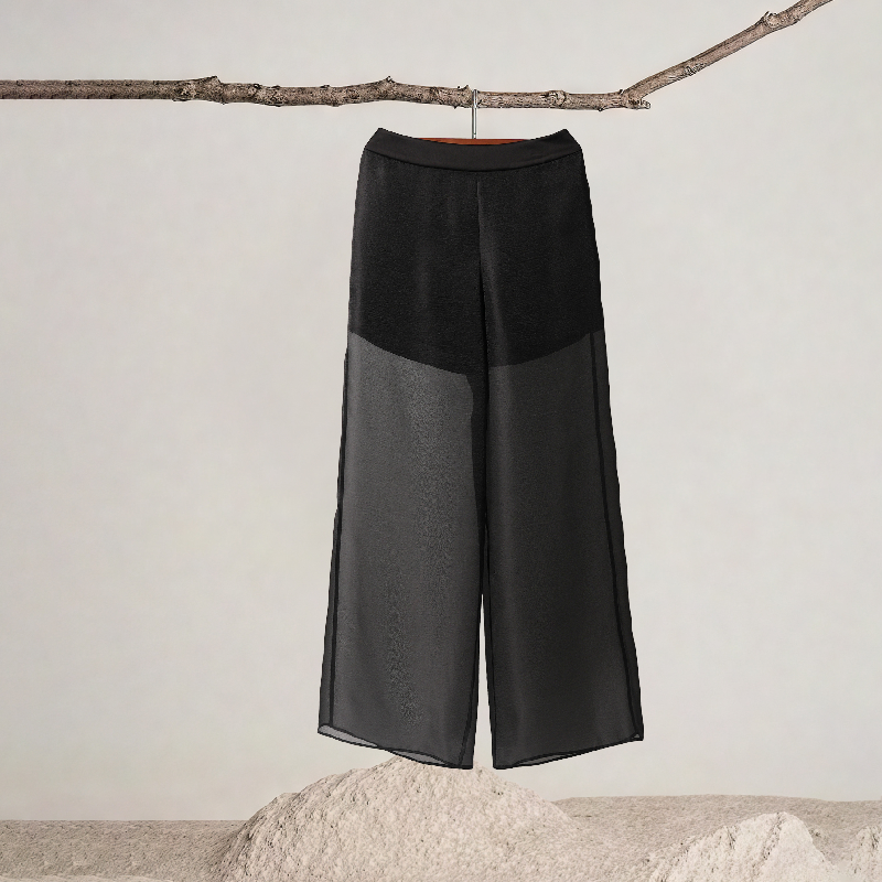 Mesh Lined Wide Leg Pants