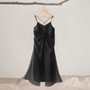 Asymmetrical Hem Adjustable Straps Double Layer Cami Dress