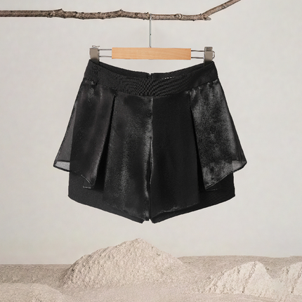 Waist Chain Double Layer Wide-leg Shorts