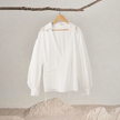Crossover Front Lantern Sleeves Beaded Ties Top