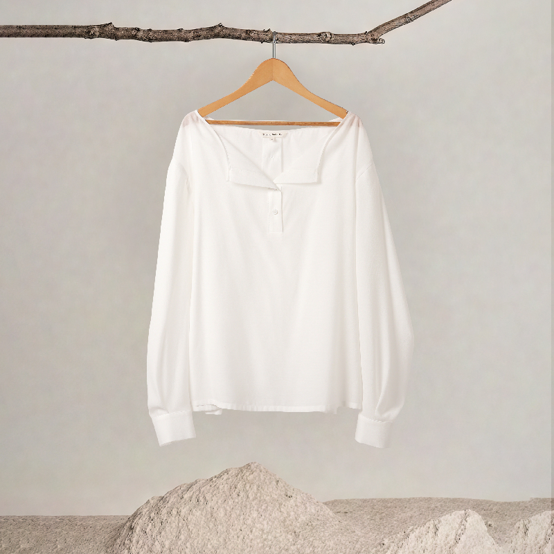 Loose Sleeve Beaded Waist Chain Embellished Top