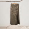 Bamboo Leaf Jacquard Wrap-style Split Skirt