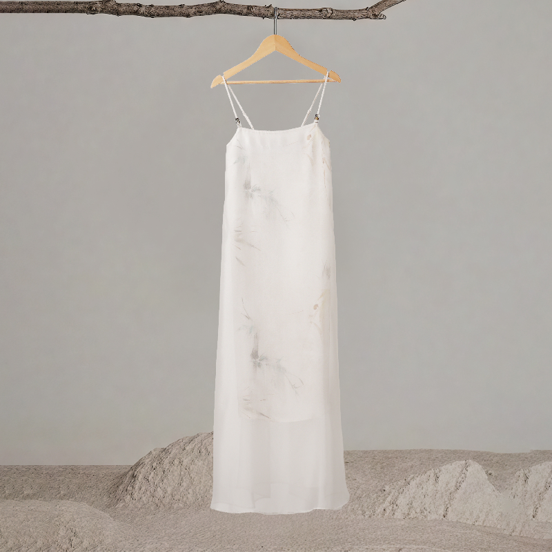 Bamboo Printed Beaded Cami Maxi Dress