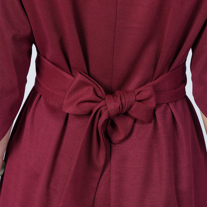 Elegant Solid Color Bat Sleeve Dress