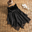 Adjustable Irregular Hem Double Tie-waist Skirt