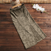 Bamboo Leaf Jacquard Wrap-style Split Skirt