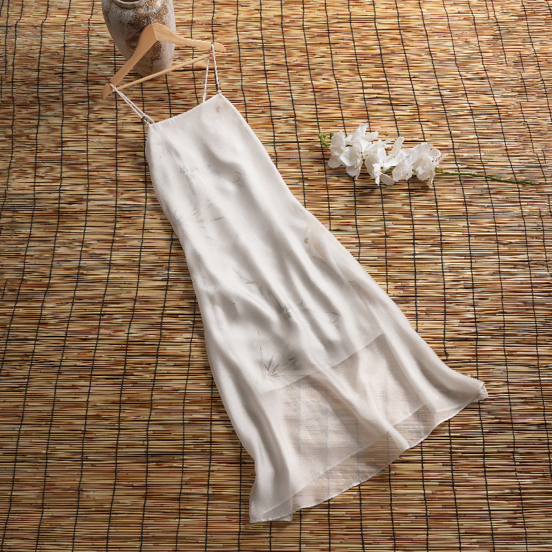 Bamboo Printed Beaded Cami Maxi Dress