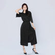 Elegant Solid Color Bat Sleeve Dress