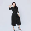 Elegant Solid Color Bat Sleeve Dress