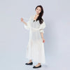 V-neck Long Sleeve Drawstring Waist-cinching Dress