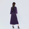Elegant Solid Color Bat Sleeve Dress
