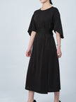 Elegant Solid Color Bat Sleeve Dress