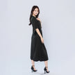 Elegant Solid Color Bat Sleeve Dress