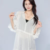 V-neck Long Sleeve Drawstring Waist-cinching Dress