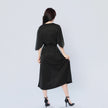 Elegant Solid Color Bat Sleeve Dress
