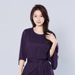 Elegant Solid Color Bat Sleeve Dress
