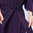 Elegant Solid Color Bat Sleeve Dress