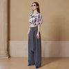 A-line Tie Pleated Wide-leg Pants