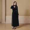 V-neck Long Sleeve Split Maxi Dress with Belt