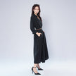 Cotton and Linen Elastic High Waist Cardigan Dress