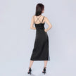 Asymmetrical Hem Adjustable Straps Double Layer Cami Dress