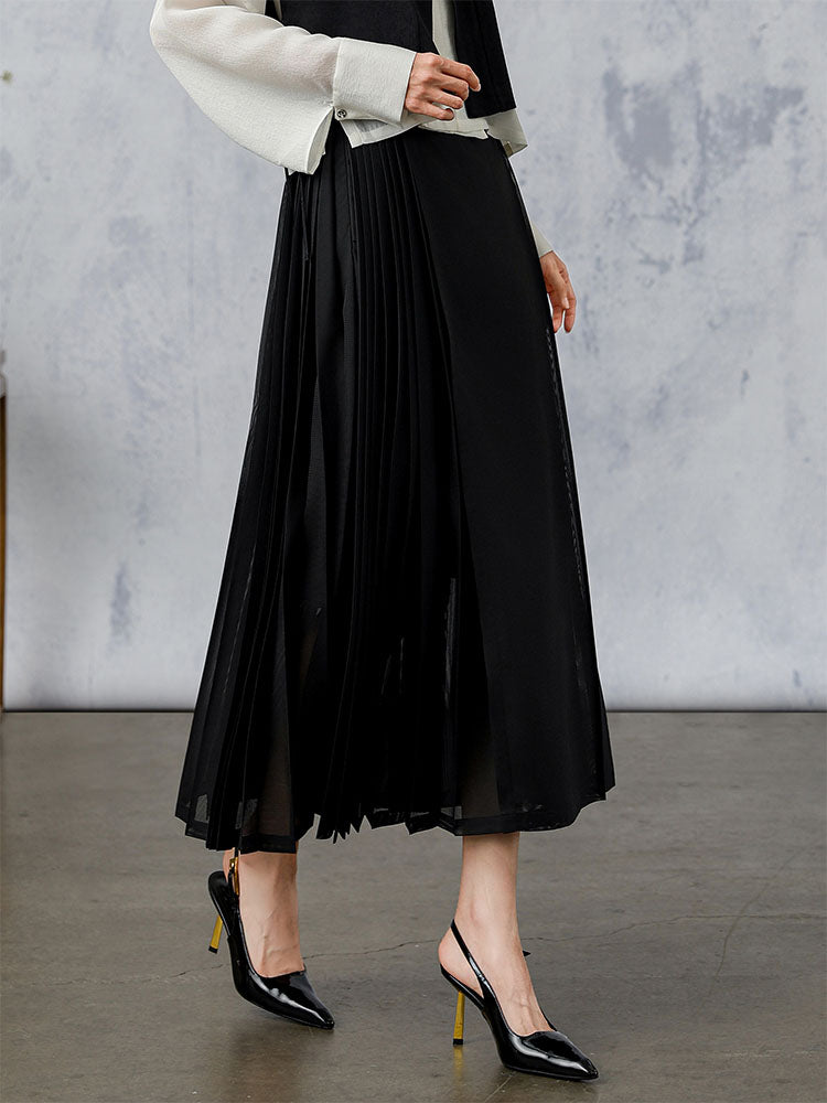 AnXiang_High-waist_Pleated_Horse_Face_Skirt_2