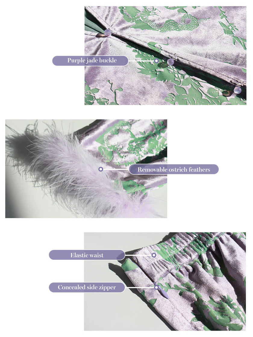 Burn-out_Velvet_Ostrich_Feather_Top_and_Fishtail_Dress_Two-Piece_Set_13