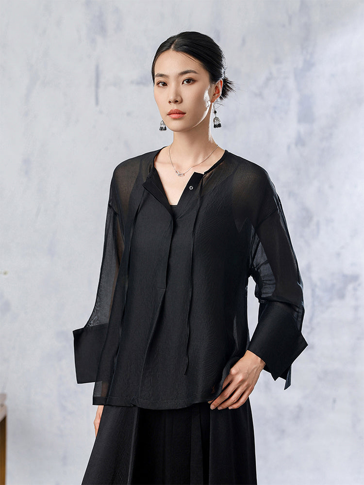 DanMoQingYan_Long_Sleeve_Pleated_Two-Piece_Top_2