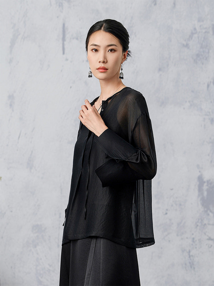 DanMoQingYan_Long_Sleeve_Pleated_Two-Piece_Top_3