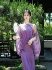 Embroidered Hollow Outer Shirt Three-dimensional Flower Sling V-neck A-line Dress 3
