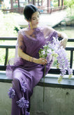 Embroidered Hollow Outer Shirt Three-dimensional Flower Sling V-neck A-line Dress 6