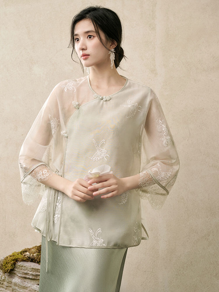 Embroidered_Slanted_Collar_Lace-up_Tulle_Top_5