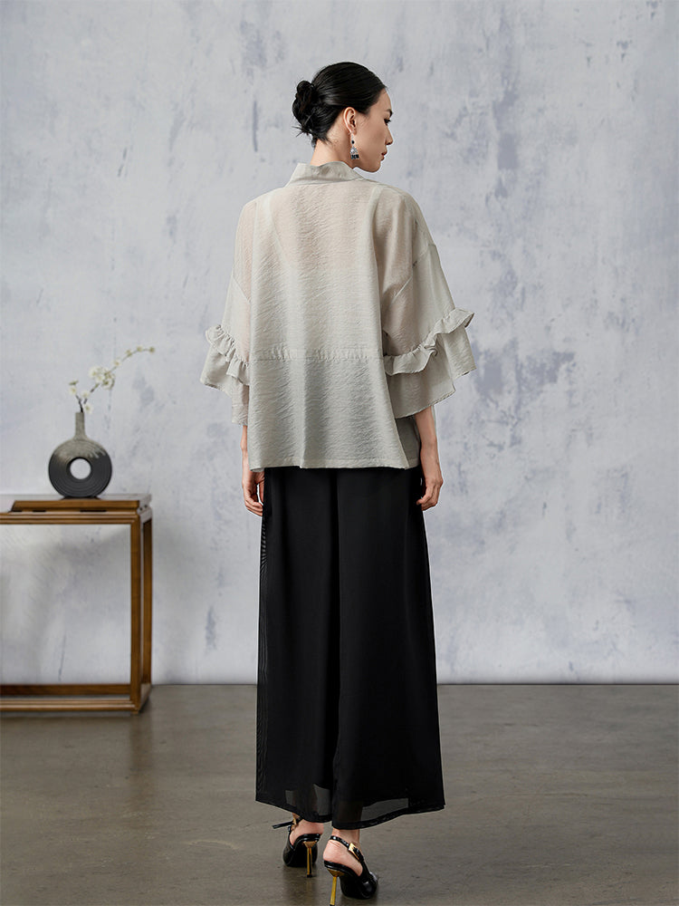 FengHeJu_nbsp_Ruffle_Sleeve_Cardigan_Top_5