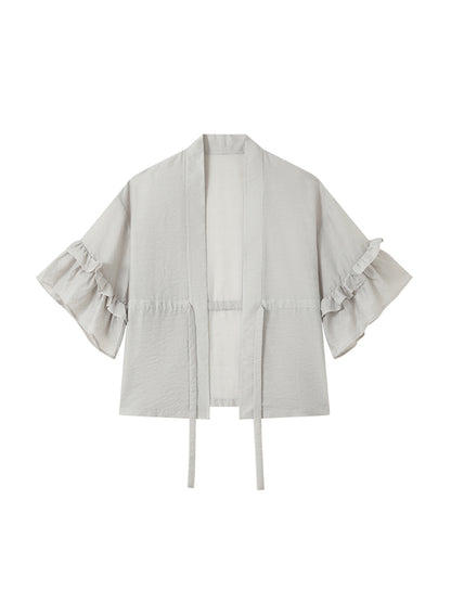 [FengHeJu]  Ruffle Sleeve Cardigan Top