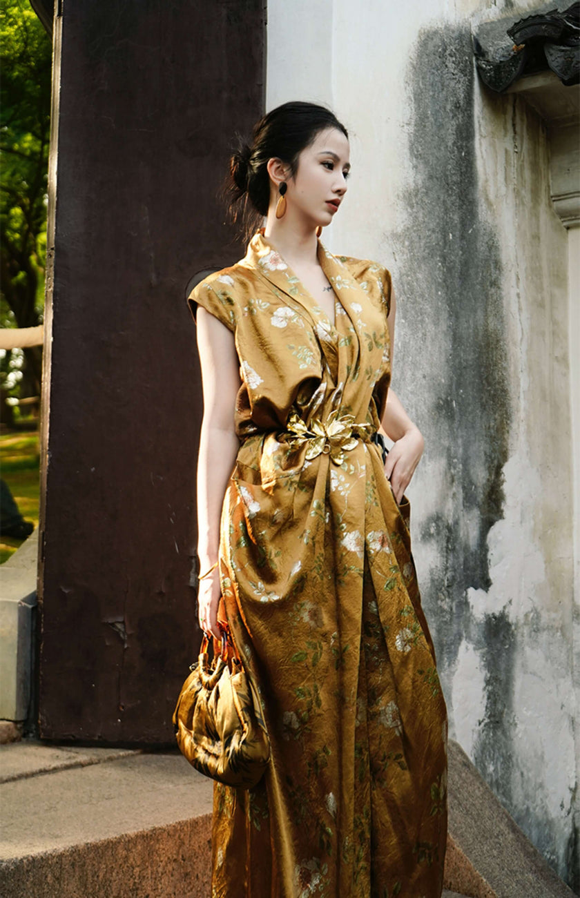 Gilded_Flower_Belt_Floral_Midi_Dress_1