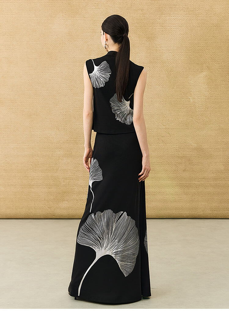 Ginkgo_Printed_Cowl_Neck_Sleeveless_Top_and_Fishtail_Skirt_Set_9