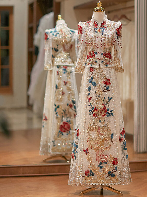 Gold_Xiuhe_Dress_Flower_Embroidery_Pearl_Sequin_Chinese_Wedding_Dress_2