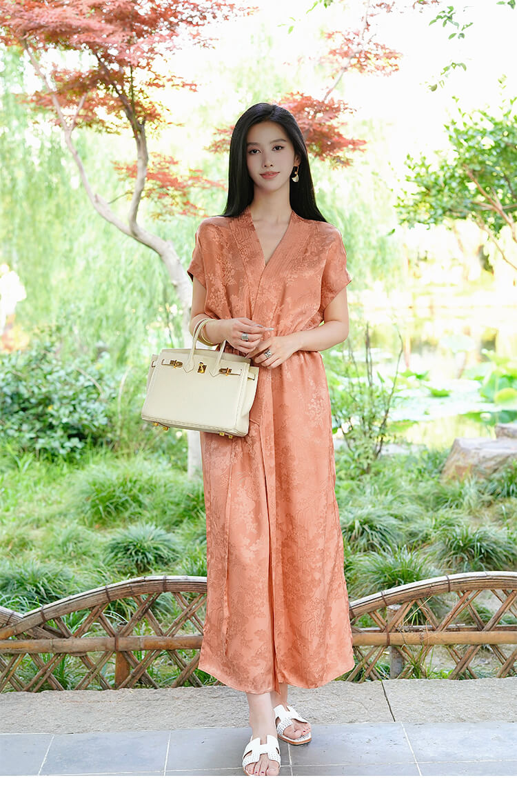 Jacquard_Crossover_Neck_Split_One-Piece_Wrap_Dress_1