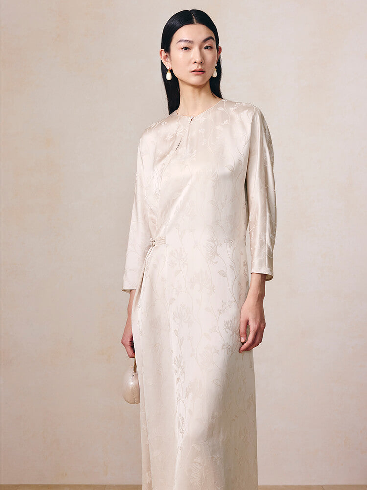 Jacquard_Frog_Closure_Button_Waist-cinching_Elegant_Dress_7