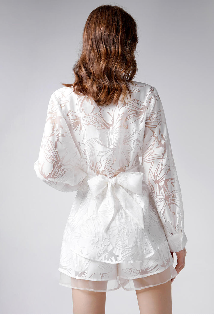 Jacquard_Hollow_Bow_Belt_Shirt_and_Mesh_Pocket_Shorts_Set_5