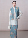 Jacquard_Stand_Collar_Vest_and_Split_Frog_Closure_Button_Skirt_Set_4