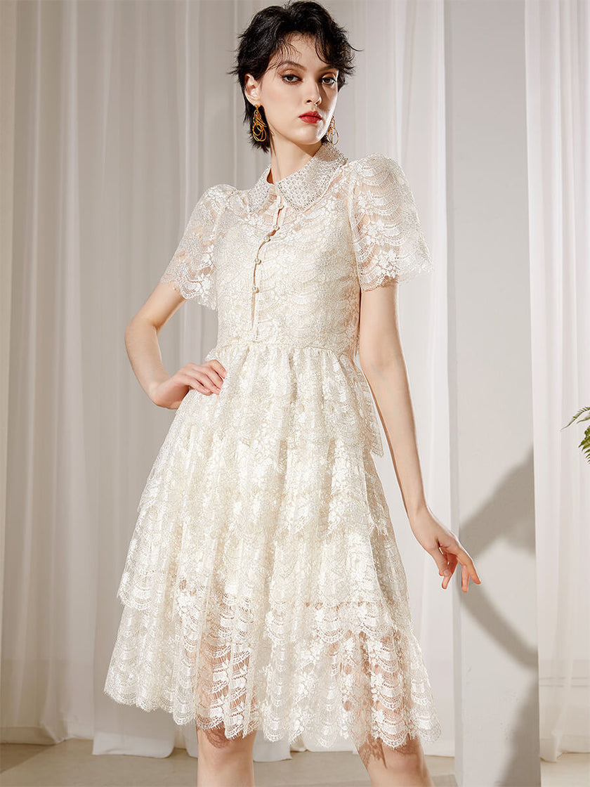 Lace_Spaghetti_Straps_Dress_and_Lapel_Crop_Top_Two-Piece_Set_3