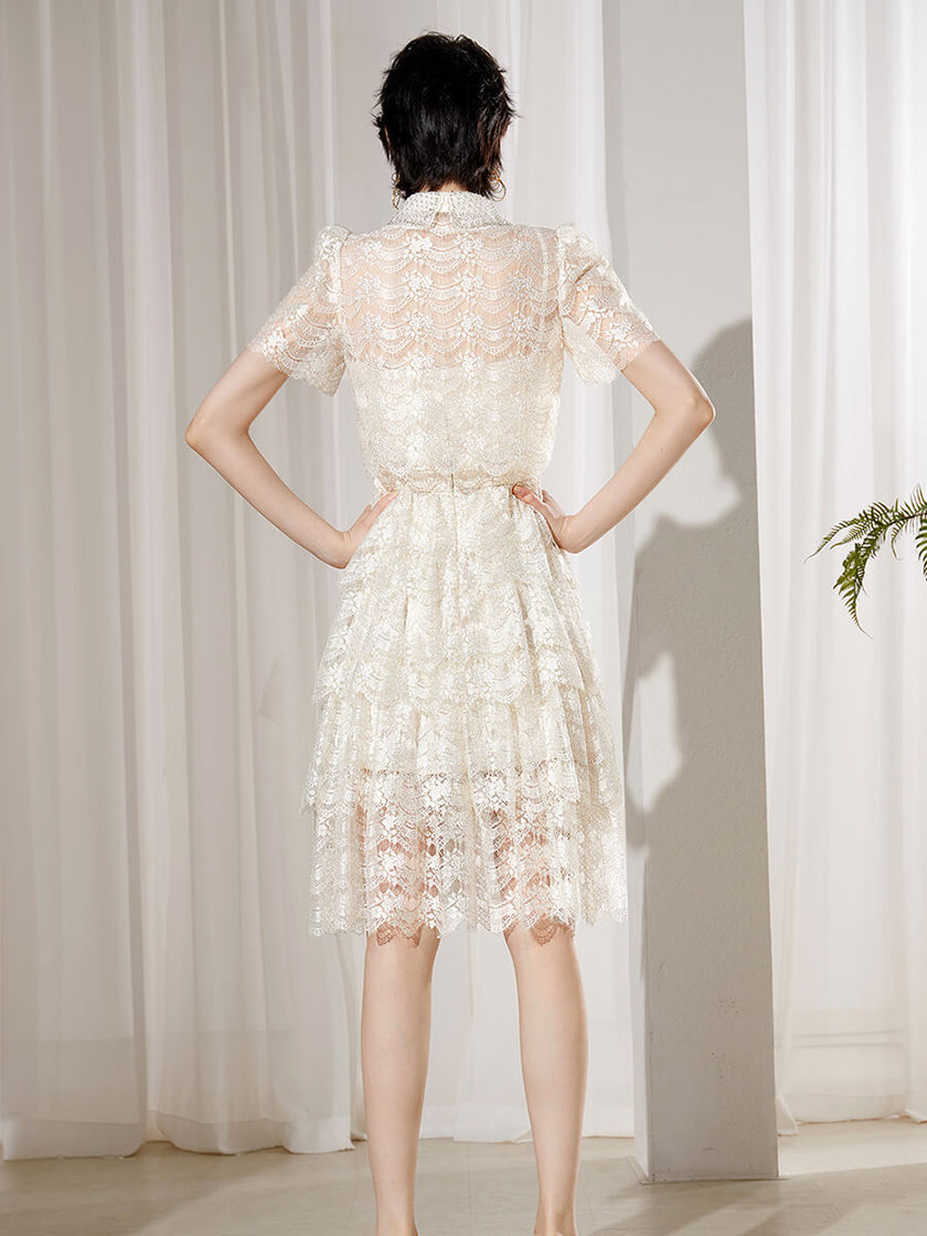 Lace_Spaghetti_Straps_Dress_and_Lapel_Crop_Top_Two-Piece_Set_5