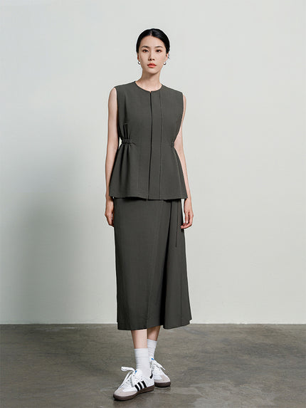 LanYan_Asymmetrical_Pleated_Skirt_1