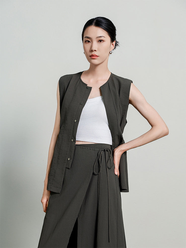 LanYan_Waist-cinched_Cardigan_Vest_1