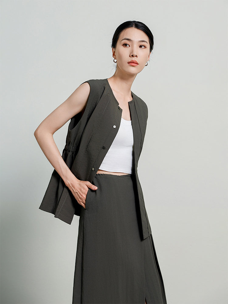 LanYan_Waist-cinched_Cardigan_Vest_2